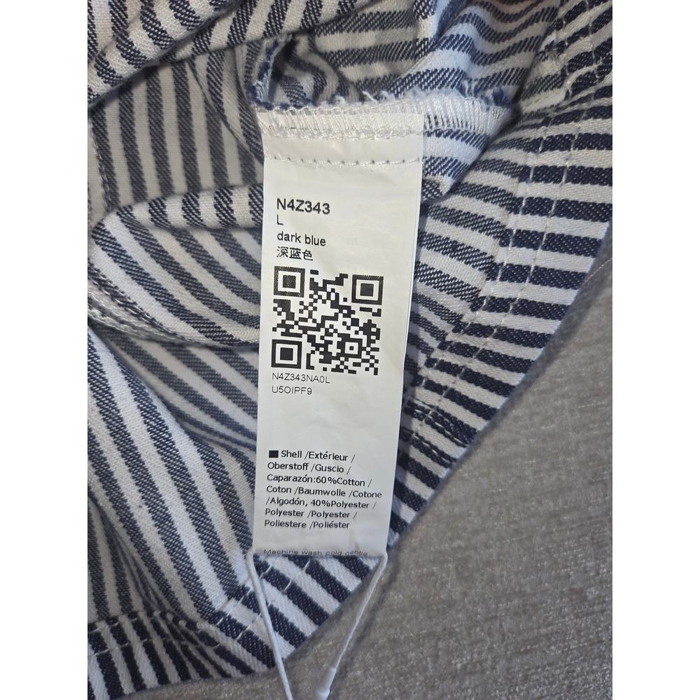 NWT Imily Bela Striped Overall Mini Dress Blue White Pinafore Pocket Size L - Picture 4 of 7